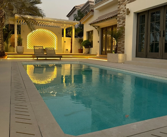 swimming pool contractors project by Hammer group in Dubai villa